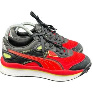 🔥 Puma Red Black Gray Neon Sneakers Women’s 6.5 – Bold Streetwear Style